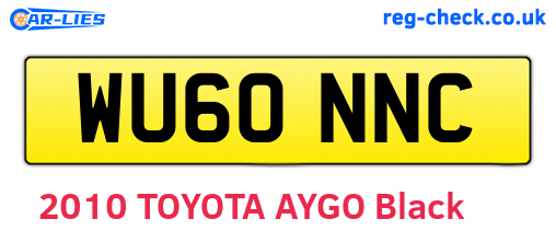 WU60NNC are the vehicle registration plates.