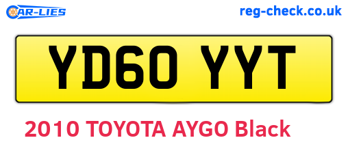 YD60YYT are the vehicle registration plates.