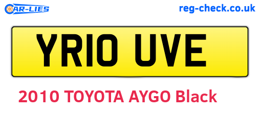 YR10UVE are the vehicle registration plates.
