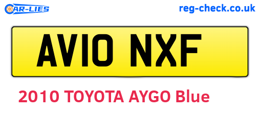 AV10NXF are the vehicle registration plates.