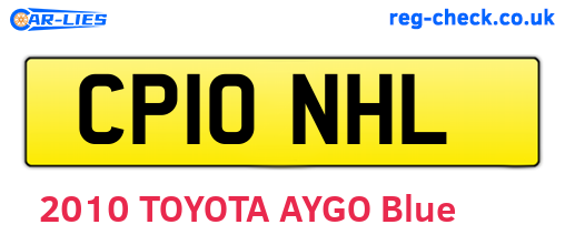 CP10NHL are the vehicle registration plates.