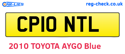 CP10NTL are the vehicle registration plates.