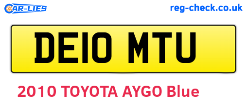 DE10MTU are the vehicle registration plates.