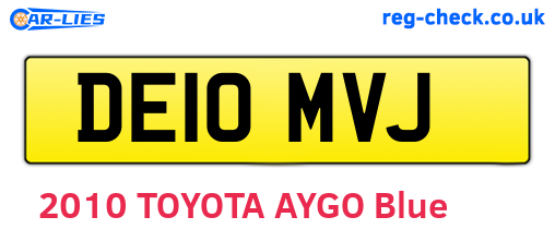 DE10MVJ are the vehicle registration plates.