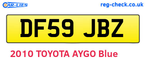 DF59JBZ are the vehicle registration plates.