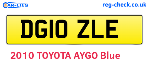 DG10ZLE are the vehicle registration plates.