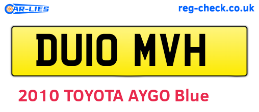 DU10MVH are the vehicle registration plates.