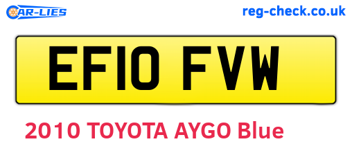 EF10FVW are the vehicle registration plates.