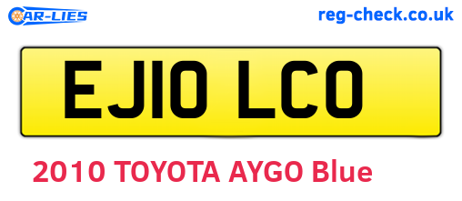 EJ10LCO are the vehicle registration plates.