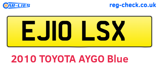 EJ10LSX are the vehicle registration plates.