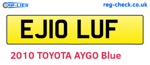 EJ10LUF are the vehicle registration plates.
