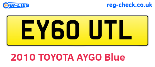 EY60UTL are the vehicle registration plates.