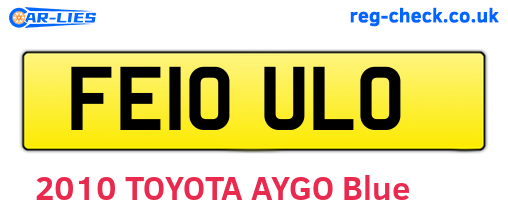 FE10ULO are the vehicle registration plates.