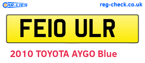 FE10ULR are the vehicle registration plates.