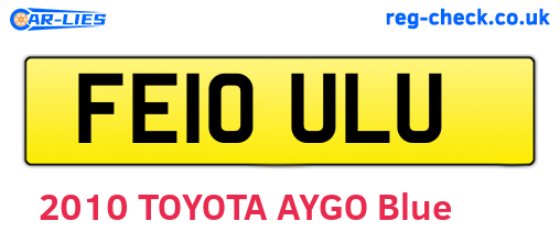 FE10ULU are the vehicle registration plates.