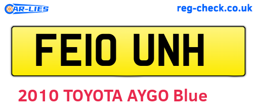 FE10UNH are the vehicle registration plates.