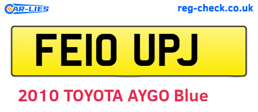 FE10UPJ are the vehicle registration plates.