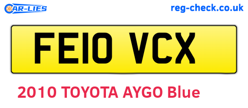 FE10VCX are the vehicle registration plates.