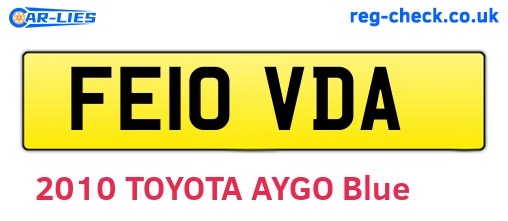 FE10VDA are the vehicle registration plates.