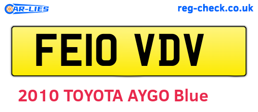 FE10VDV are the vehicle registration plates.
