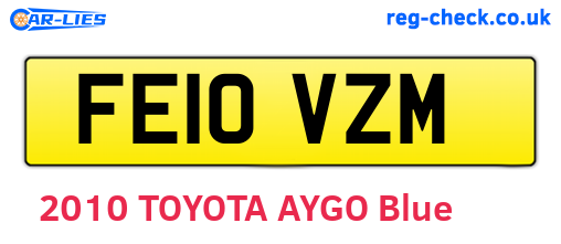 FE10VZM are the vehicle registration plates.