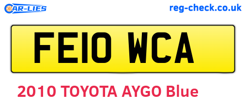 FE10WCA are the vehicle registration plates.