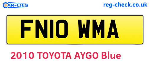 FN10WMA are the vehicle registration plates.