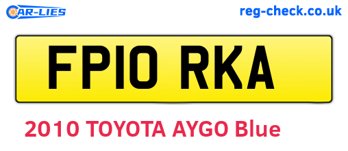 FP10RKA are the vehicle registration plates.