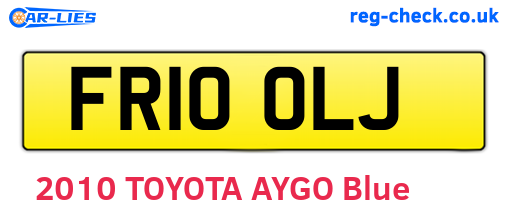FR10OLJ are the vehicle registration plates.