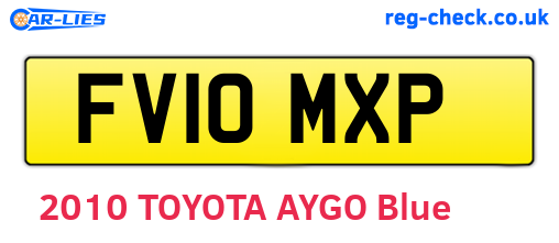 FV10MXP are the vehicle registration plates.