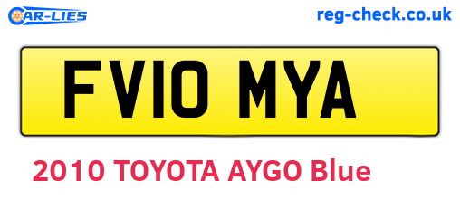 FV10MYA are the vehicle registration plates.