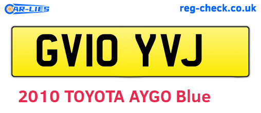 GV10YVJ are the vehicle registration plates.