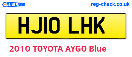 HJ10LHK are the vehicle registration plates.