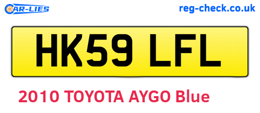 HK59LFL are the vehicle registration plates.