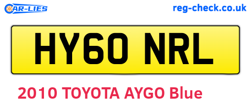 HY60NRL are the vehicle registration plates.