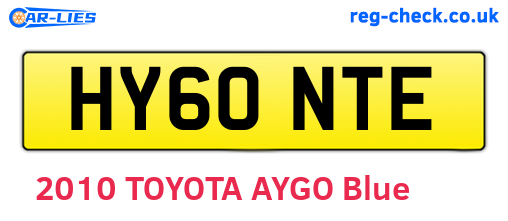 HY60NTE are the vehicle registration plates.
