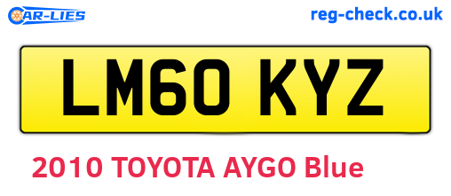LM60KYZ are the vehicle registration plates.