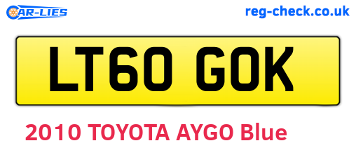 LT60GOK are the vehicle registration plates.