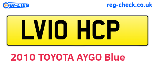 LV10HCP are the vehicle registration plates.