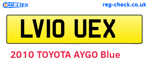 LV10UEX are the vehicle registration plates.
