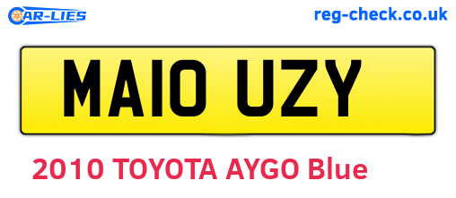MA10UZY are the vehicle registration plates.