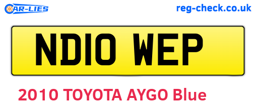 ND10WEP are the vehicle registration plates.
