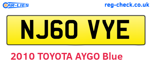 NJ60VYE are the vehicle registration plates.
