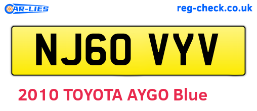 NJ60VYV are the vehicle registration plates.