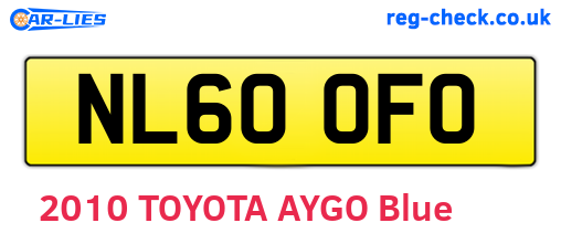 NL60OFO are the vehicle registration plates.