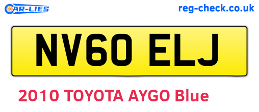 NV60ELJ are the vehicle registration plates.