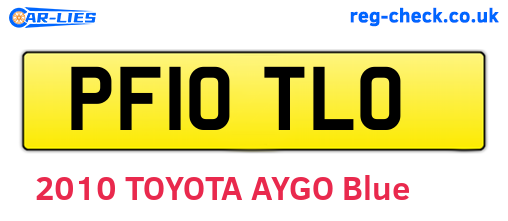 PF10TLO are the vehicle registration plates.