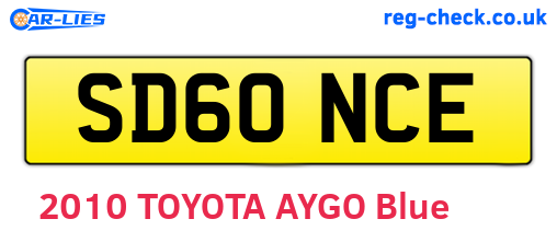SD60NCE are the vehicle registration plates.