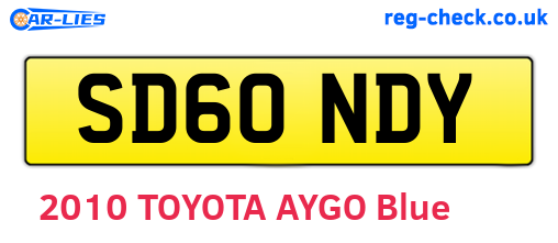 SD60NDY are the vehicle registration plates.