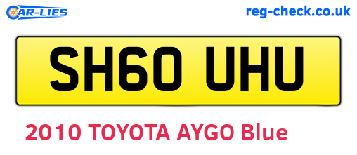 SH60UHU are the vehicle registration plates.